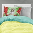 thumbnail image 2 of Siberian Husky Grey Poinsettas Fabric Standard Pillowcase, 2 of 2
