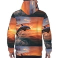 thumbnail image 7 of Naloa Sunset Dancing Dolphin B Men's Casual Hooded Collar Drawstring Hoodies Pullover Sweatshirts Casual Long Sleeve Shirts-Medium, 7 of 7