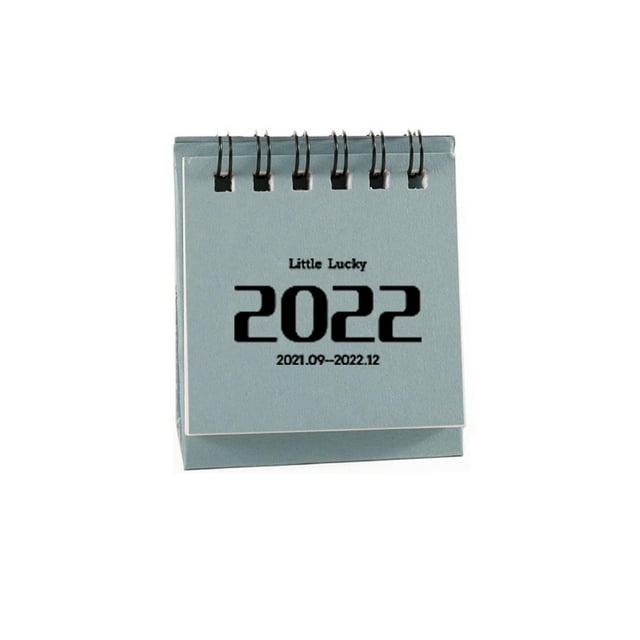 PVCS 2022 Desktop Calendar Student Portable Notepad Ornament Decoration Mint Green