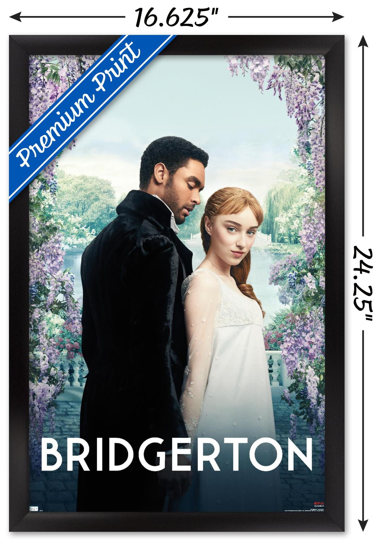 Netflix Bridgerton - Daphne and Simon Wall Poster, 14.725" x 22.375", Framed
