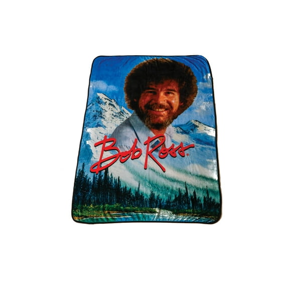 Bob Ross Design Soft and Cozy Throw Size Fleece Plush Blanket | 45 x 60 Inches