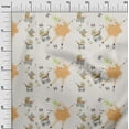 thumbnail image 2 of oneOone Cotton Jersey Mustard Yellow Fabric Cartoon Sheep|Baby Feeder & Baby Stroller Kids Sewing Fabric By The Yard Printed Diy Clothing Sewing Supplies 58 Inch Wide, 2 of 4