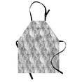 thumbnail image 1 of Abstract Apron, Doodle Style Hypnotic Lines Complex Design Overlapping Curvy Forms with Dots, Unisex Kitchen Bib with Adjustable Neck for Cooking Gardening, Adult Size, Black and White, by Ambesonne, 1 of 4