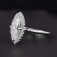 thumbnail image 2 of Cora Jewellery 1.5 CT Marquise Moissanite Halo Engagement Ring For Women, 10K White Gold, 2 of 6