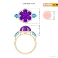 thumbnail image 4 of ANGARA Natural 6.5 Ct. Amethyst with Swiss Blue Topaz Halo Ring in 14K Yellow Gold for Women (Ring Size: 3), 4 of 9