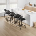 thumbnail image 4 of Bar Stools Set of 2 with Arms, 26" Counter Height Barstools Set with Back & Footrest, 2-Piece Modern Bar Stools Set with Heavy Duty Frame, Wide Seat for Counter Bar, Kitchen Island, Easy Assembly, 4 of 23