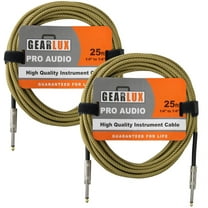 Gearlux Instrument/Guitar Cable, Tweed, 25 Foot - 2 Pack
