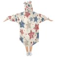 thumbnail image 2 of BZSMCE Wearable Blanket Hoodie Fashion Americana Star Retro Flair Home Wear, 2 of 7