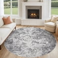 thumbnail image 2 of Toyoso 6x6 Washable Round Area Rug Abstract Modern Distressed Grey Soft Non Shedding Low Pile Circle Rug Machine Washable For Living Room Bedroom Dining Room Office, 2 of 9