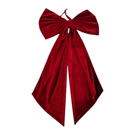 Christmas Velvet Red Bow Christmas Tree Topper Bow Decorations 35 Inch Red Xmas Decorations for Xmas Tree Home Wreath Front Door Fireplace