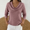 thumbnail image 2 of hotojiny Womens Long Sleeve Tops Cowl Neck Ribbed Knit Sweater Loose Fit Solid Color Pullover Lightweight Spring Shirts S-3XL, 2 of 6