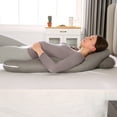 thumbnail image 6 of Eurhowing Large Body Pillow, Full Body Pillow for Side Sleeper, Long Bed Pillow with Detachable Cover for Adults, Hypoallergenic Cooling Fabric (47in, Gray), 6 of 8