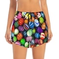 thumbnail image 2 of Picia Easter Eggs2 Pattern Women's 2 in 1 Athletic Running Shorts High Waisted Workout Casual Gym Sweat Shorts with Comfy Liner Zipper Pockets-Large, 2 of 9