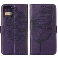 thumbnail image 7 of SaniMore Case for Motorola Moto G 5G (6.5" 2023), PU Leather Skin with Luxury Embossed Butterfly [Wrist Strap & Card Slots & Flip Kickstand] Full-body Shockproof Business Wallet Cover, Purple, 7 of 7