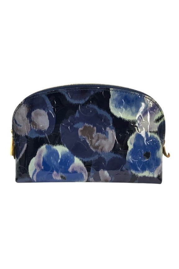 Pre-Owned LOUIS VUITTON Vernis Pouch Bag for Women, Ikat Flower, Blue, M90044 T1