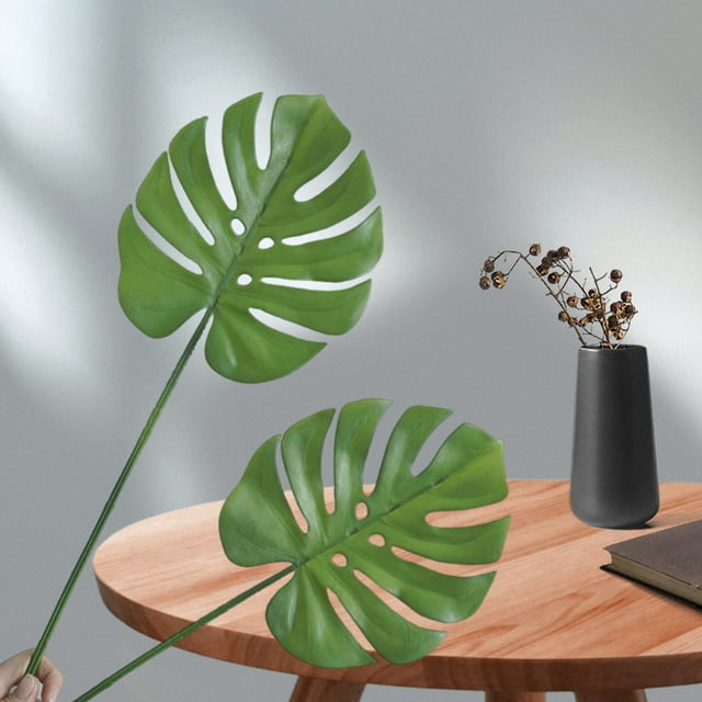 Artificial Leaf Realistic Shape Widely Applied Flexible Decorative Plastic Fake Monstera Leaf Home Decoration