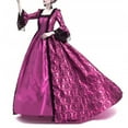 thumbnail image 2 of DailyTrove Women's Purple Brocade Victorian Ball Gown - Polyester Formal Historical Costume, for Gala Events, 2 of 6
