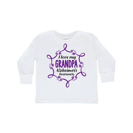 

Inktastic I Love My Grandpa Alzheimer s Awareness with Purple Hearts Gift Toddler Boy or Toddler Girl Long Sleeve T-Shirt