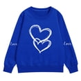 thumbnail image 2 of AUDeals Girls Cotton Love Heart Sweatshirt - Round Neck Long Sleeve Loose Fit Pullover Top for Kids Spring Fall Casual Wear, 2 of 6