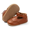 thumbnail image 2 of Otqutp Toddler Girls Closed Toe Mary Jane𝘀 Leather Flats Soft-Soled Moccasins for Girls First Walker Non-Slip Flat Shoes, 2 of 8