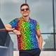 thumbnail image 4 of Balery Multicolored Butterflies Camisa Polo de Hombre con Estampado, de Manga Corta y Tejido Medio, Camisa Tipo Golf Polo-4X-Large, 4 of 6