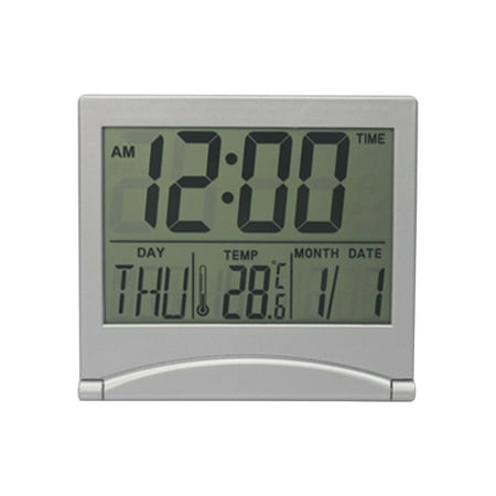 

GIFZES Folding LCD Digital Alarm Clock Electronic Calendar Thermometer Mini Desk Clock
