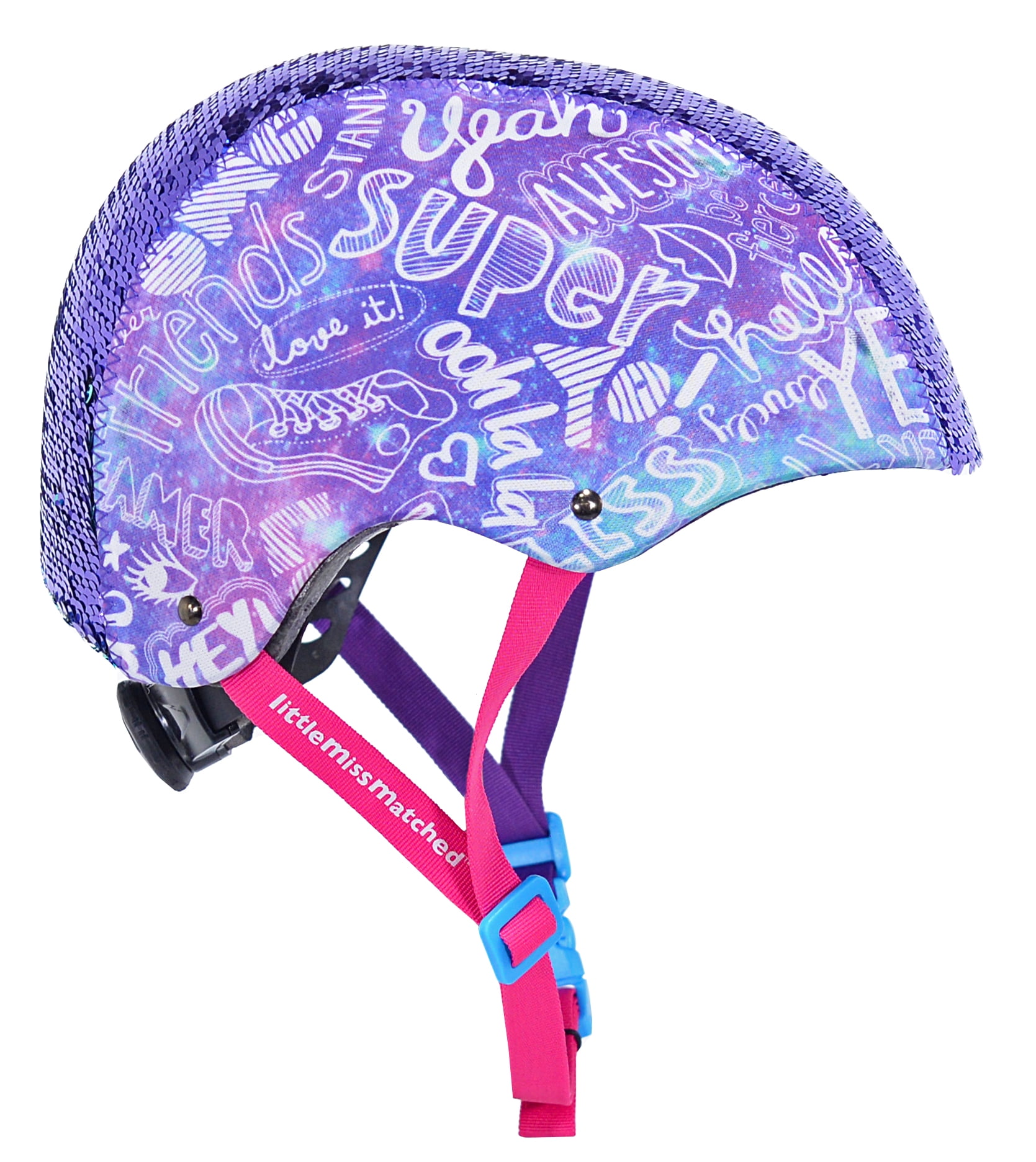 LittleMissMatched Magic Sequin Multi-Sport Youth Helmet , Purple