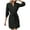 Black, variant on Women Mini Shirt Dresses Fall Long Sleeve Button up Lapel Collared Work Dress Long Tunic Blouse with Belt & Pocket