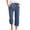 Navy, variant on Nnhblu Drawstring Trousers for Women Cropped Trousers Womens Capris for Summer Cotton Linen Blue