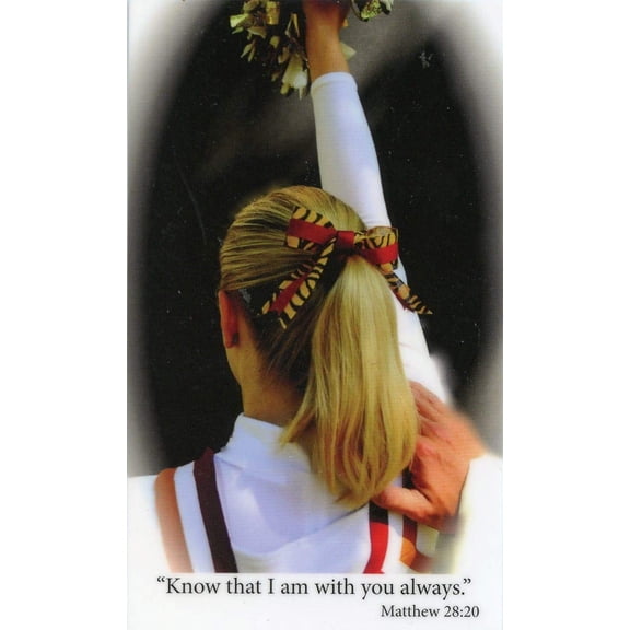 Cheerleading holy card - laminated - Pack of 25