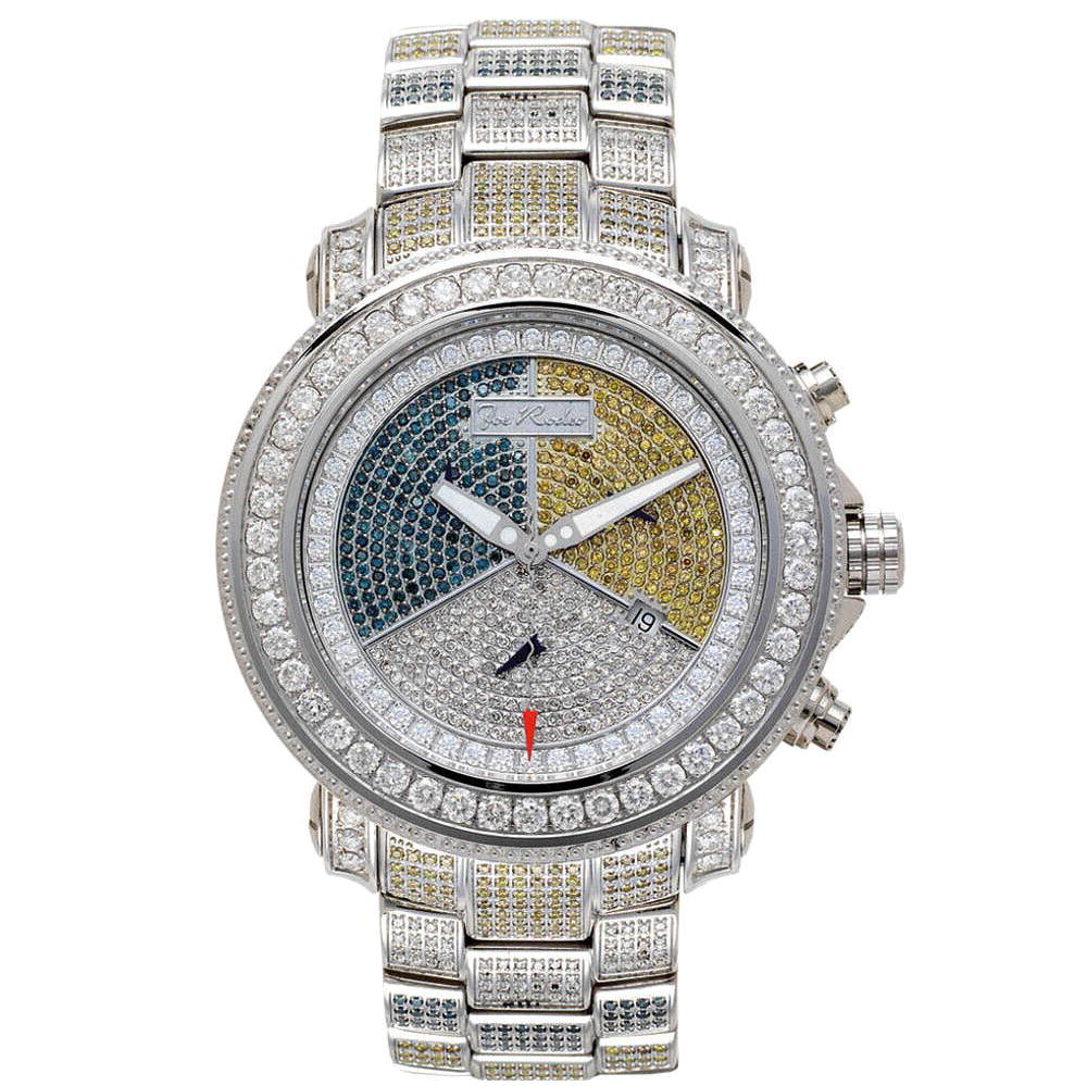 White Joe Rodeo Mens Diamond Watch Genuine Diamonds 17.25 ctw, 50 mm