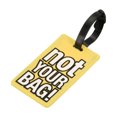 thumbnail image 1 of Equipaje Etiqueta, PVC Identificador Tarjeta Soporte Etiqueta, No Tu Bolsa Patrón Viaje Bolso Etiqueta con Ajustable Correa para Equipaje Maleta, Amarillo, 1 of 5