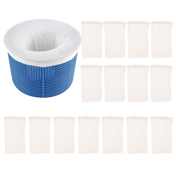 16Pcs Practical Swimming Pool Filter Basket and Filter Socks Pool Garbage Set Swimming Pool Supplies (Blue, 1 , 15pcs Filter Socks)