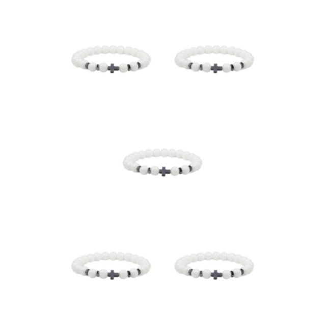 Decodeary Gifts Unisex Bracelets With Exquisite Beads For Loved Ones Easy Matching porcelain white 5Set