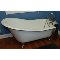 Cambridge Plumbing Inc ST61-NH-ORB Cast Iron Slipper Clawfoot Tub 61 x 30 in. with No Faucet Drillings and Oil Rubbed Bronze Feet