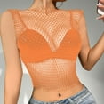thumbnail image 2 of Womens Tshirts Sexy Rhinestone Mesh Tank Crop Blouse Tops for Women Trendy C L, 2 of 4