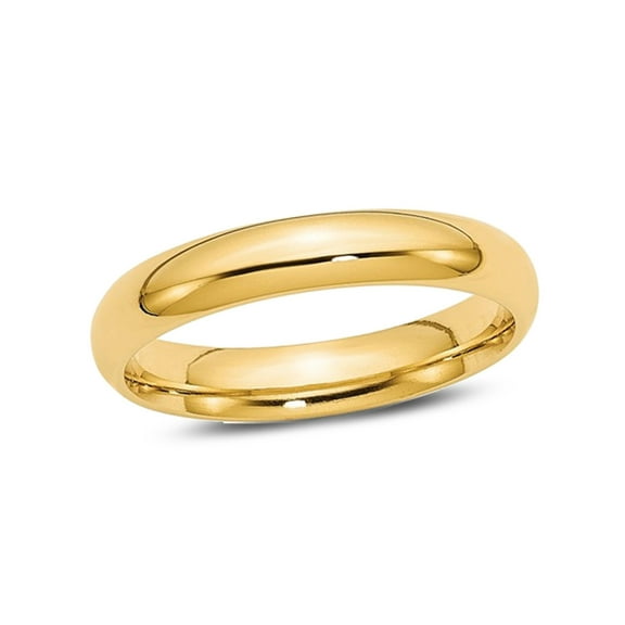 Gem & Harmony Ladies 14K Yellow Gold Comfort Fit 4mm Wedding Band Ring for Women