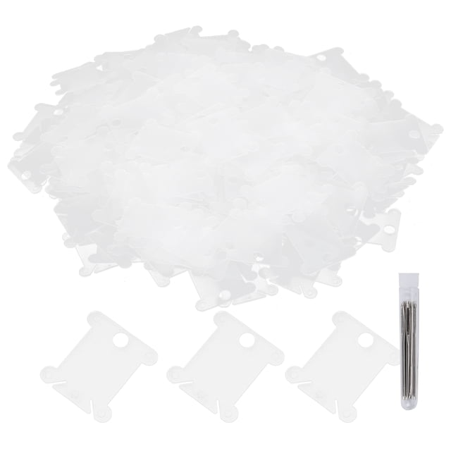 300 bobinas de hilo dental de plástico transparente para punto de cruz, herramientas de bordado