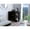 Black, variant on Four Casters with Lock - Two Open Shelves for Bottles - Patio Bar - Sturdy Home Bar Unit