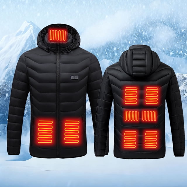 Winter Heated With Temperature Control Smart Heating Jacket For Cold Weather Outdoor Activities Men'S Parkas