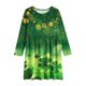 thumbnail image 5 of Vestido de manga larga con cuello redondo para niñas, vestido elástico de manga larga, corte A, estilo patinador con volantes, vestido de recital escolar, vestido de manga larga con cuello redondo par, 5 of 5