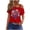 Red-1, variant on 4th of July Womens Clothes American Flag T Shirts Patriotic Red White Blue One Shoulder Tops Independence Day Short Sleeve Tees
