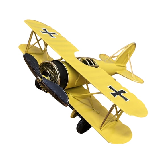 Retro Airplanes Decors,Metal Biplane Plane Aircraft Model Airplanes Ornament for Nursery Shop Home Decoration