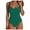 Green, variant on Women Wide Straps V Neck One Piece Swimsuit Lace Up Tummy Control Slimming Bathing Suit Cross Back Swimwear (Pink, XXL)