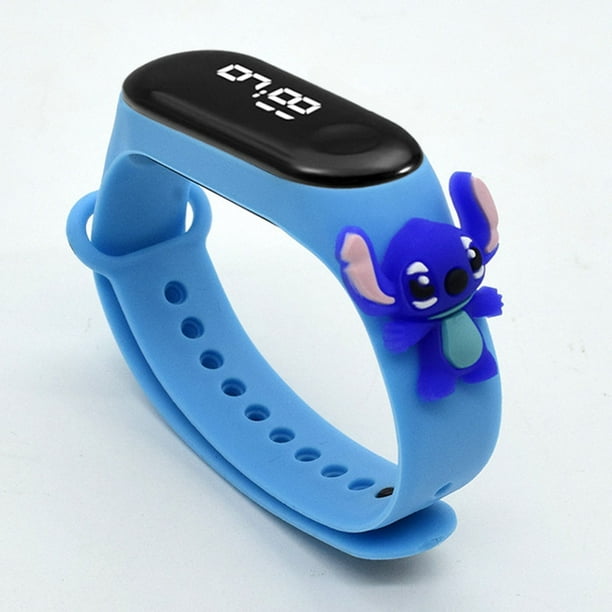 Disney Anime Stitch reloj de dibujos animados para niños, pulsera Kawaii Stitch, figura de cuero, relojes de cuarzo para niños, regalos de cumpleaños