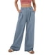 thumbnail image 1 of Pantalones de Traje Anchos para Mujer, Holgados, de Cintura Alta Elástica, Informales, Largos, Color Azul Marino, Talla S, 1 of 7
