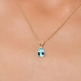 thumbnail image 3 of Gem Stone King 14K Yellow Gold Ice Blue Topaz Pendant Necklace for Women | 1.00 Cttw | Gemstone November Birthstone | Pear Shape 8X5MM | With 18 inch Chain, 3 of 6