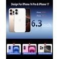 thumbnail image 3 of NevEND For iPhone 16 Pro / iPhone 17 Privacy Screen Protector, 2-Pack Shatterproof Tempered Glass Film 6.3", 3 of 8
