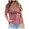 thumbnail image 1 of Camiseta de manga corta para mujer 50th Birthday - Poliéster, spandex y algodón, estampado de corona, estilo casual chic, ideal para celebraciones de cumpleaños, 1 of 6