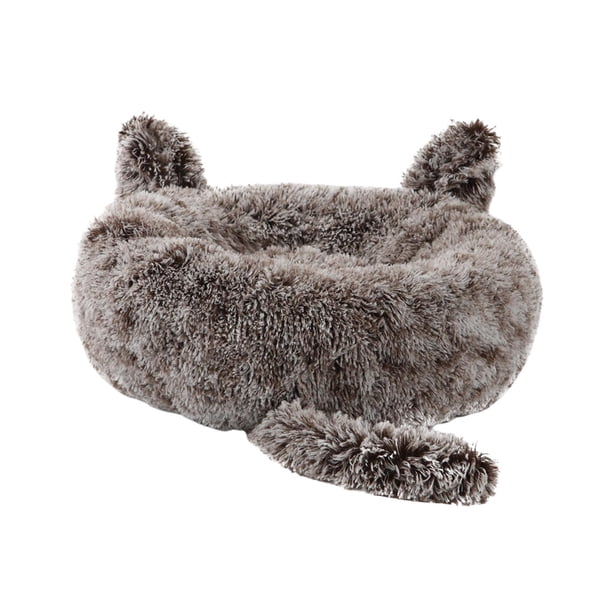 Cama cálida para gatos y perros con forma de orejas de animales, cojín decorativo y nido cómodo para mascotas. Café Degradado 70cm